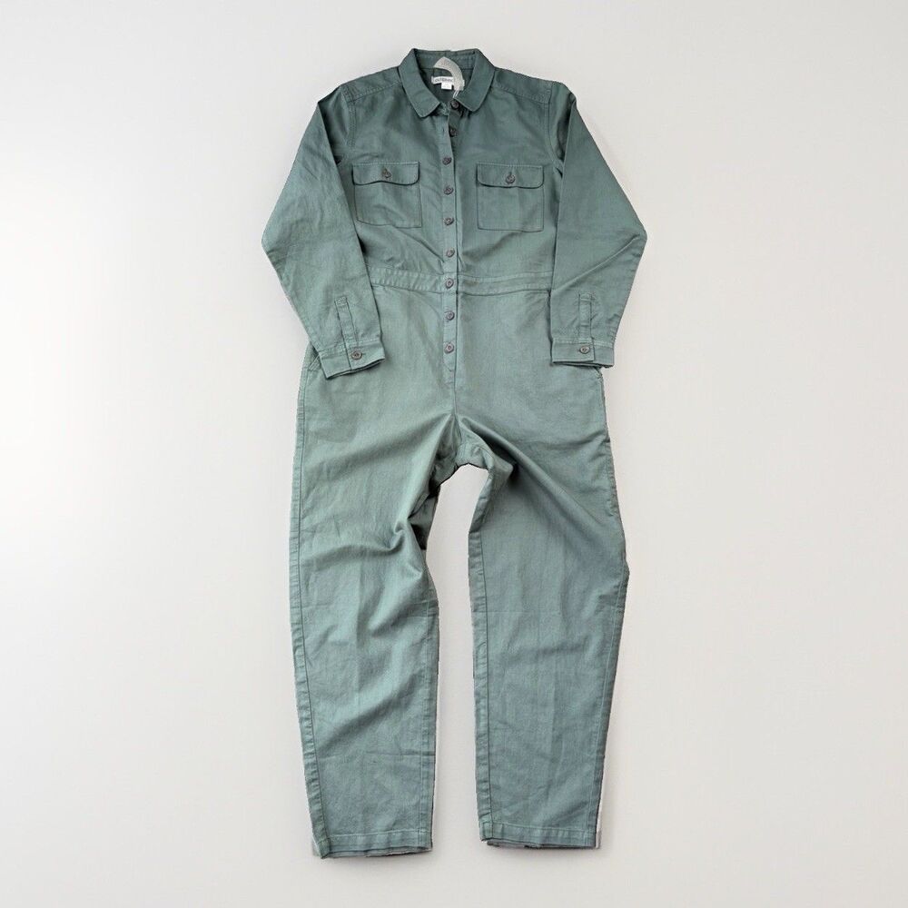 Outerknown SEA Jumpsuit Womens M Olive Green Long Sleeve Utility Coverall NWT